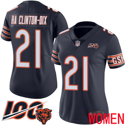 Chicago Bears Limited Navy Blue Women Ha Ha Clinton-Dix Home Jersey NFL Football 21 100th Season